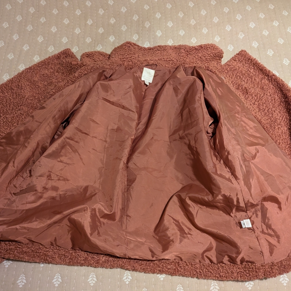 LC Lauren Conrad Pink Teddy Jacket coat xxl - Picture 5 of 10